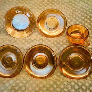 Jeanette Marigold iridescent Gold Carnival Glass